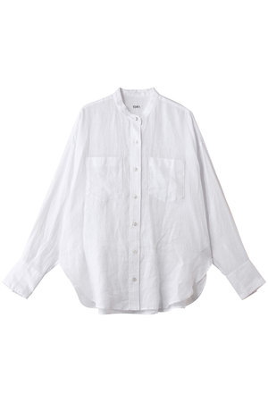 ティアラ/TIARAのリネンバンドカラーシャツ(110400/110403)