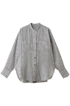 ティアラ/TIARAのリネンバンドカラーシャツ(110400/110403)