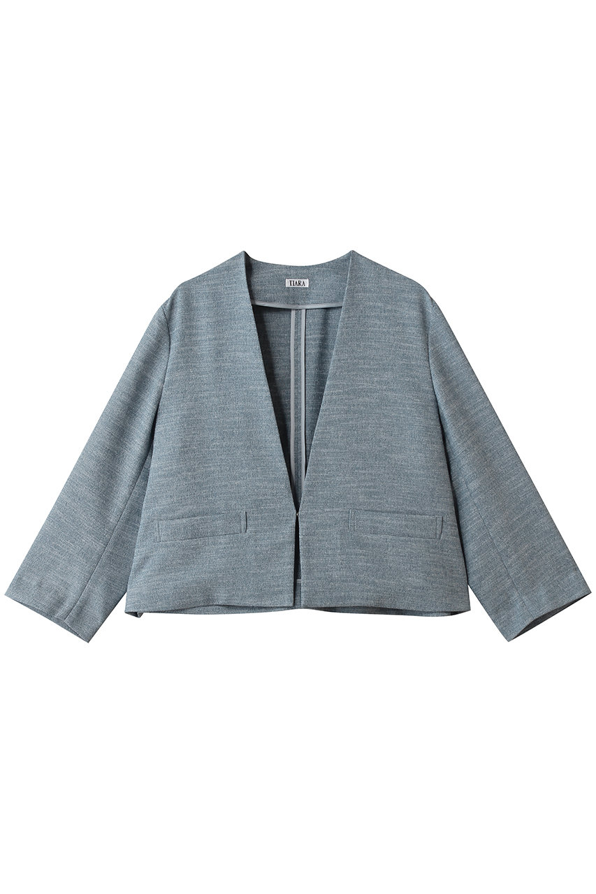 ティアラ/TIARAのノーカーラージャケット(ブルー/A0161FJM327)