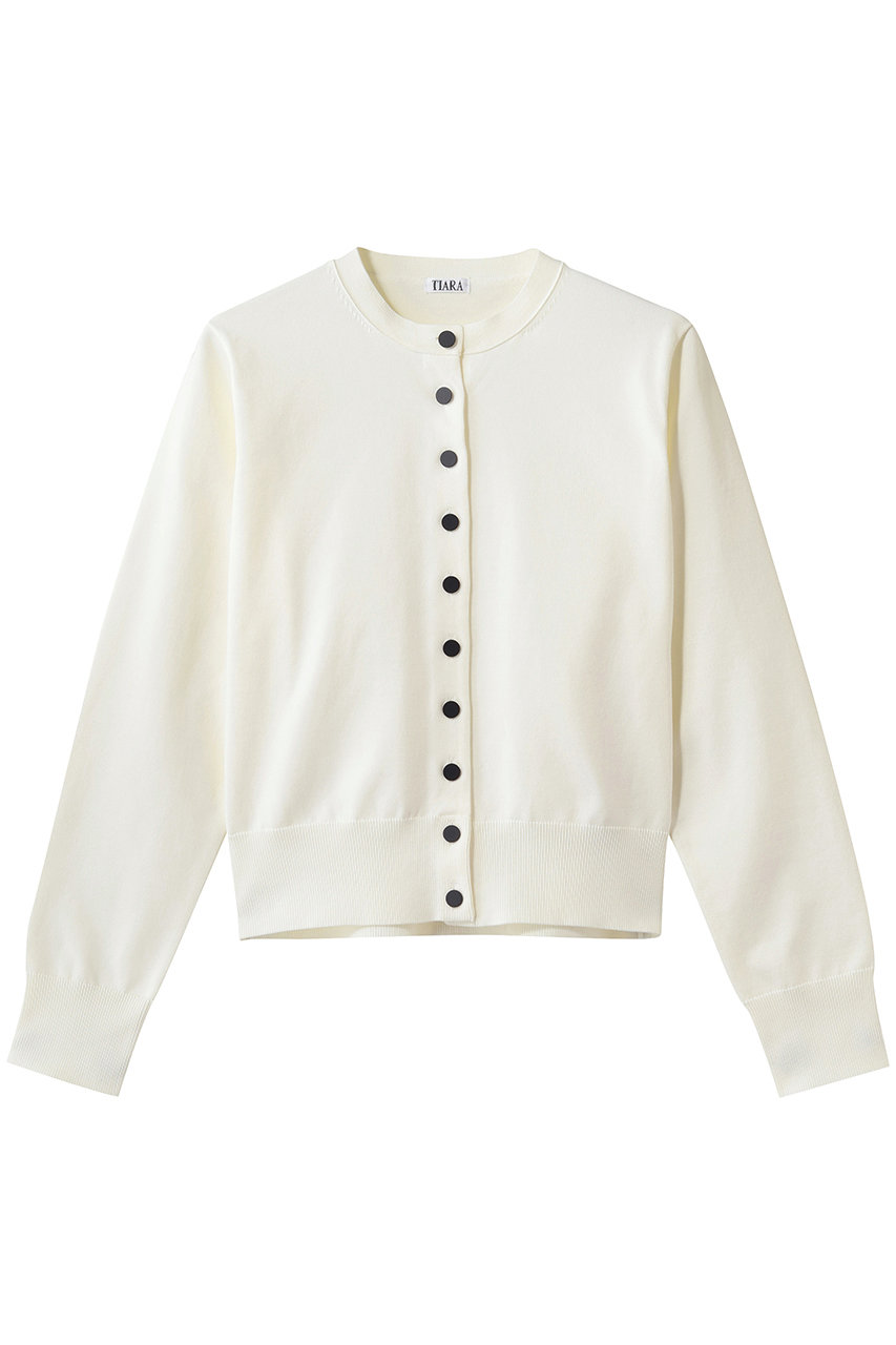 ティアラ/TIARAのアクセントボタンカーディガン(ホワイト/A0161KCD301)