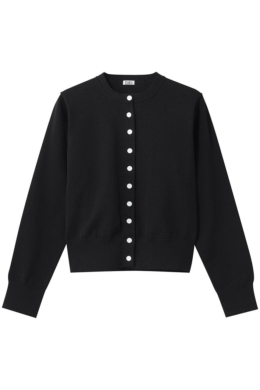 ティアラ/TIARAのアクセントボタンカーディガン(ブラック/A0161KCD301)