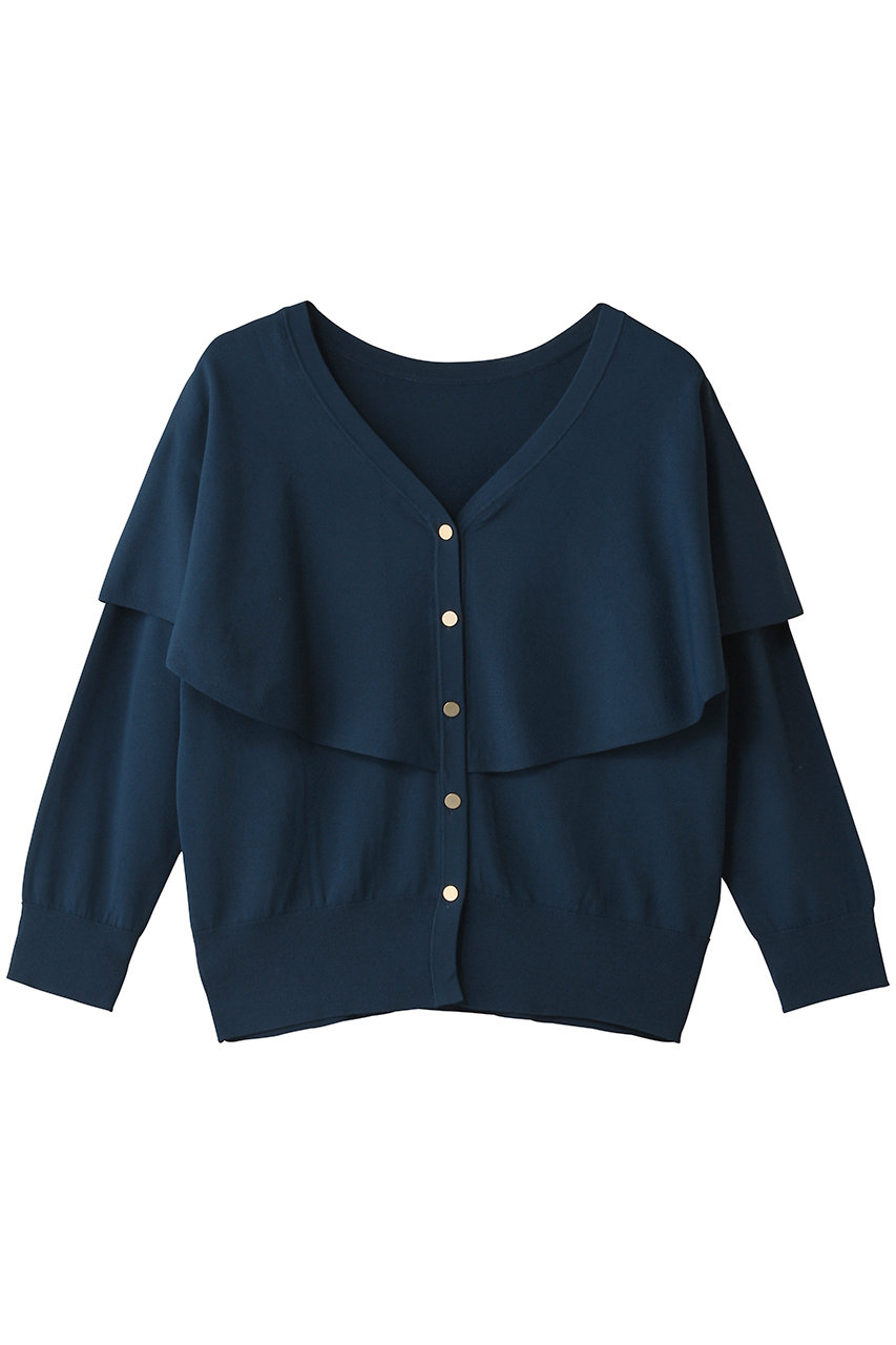 ティアラ/TIARAのVネックケープニット(ブルー/A0161KCD303)