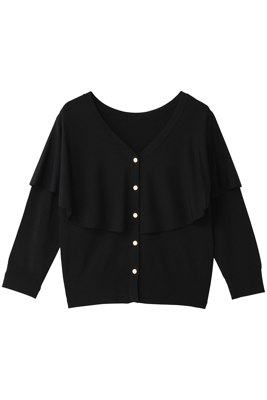 ティアラ/TIARAのVネックケープニット(ブラック/A0161KCD303)