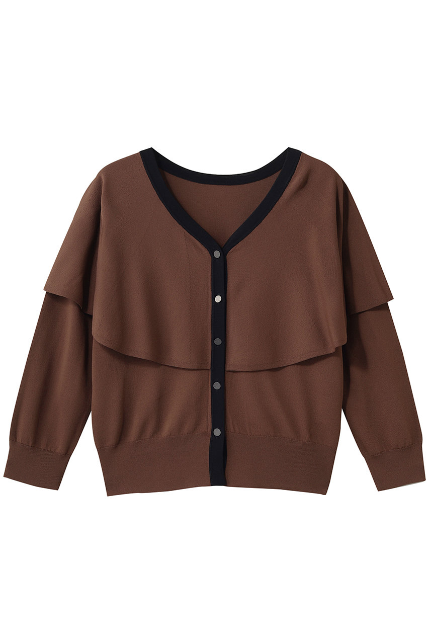 ティアラ/TIARAのVネックケープニット(ブラウン/A0161KCD303)