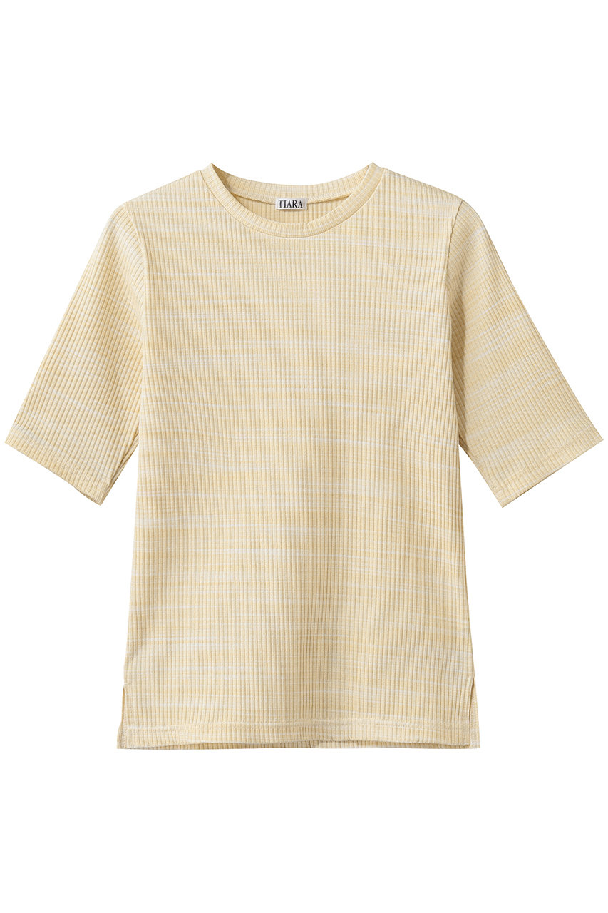 ティアラ/TIARAのコンパクトリブトップス(イエロー/A0161UTS353)