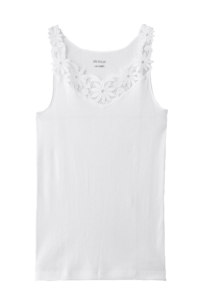 ティアラ/TIARAの【Ott-tricot】レースタンクトップ(ホワイト/A0144UTS122)