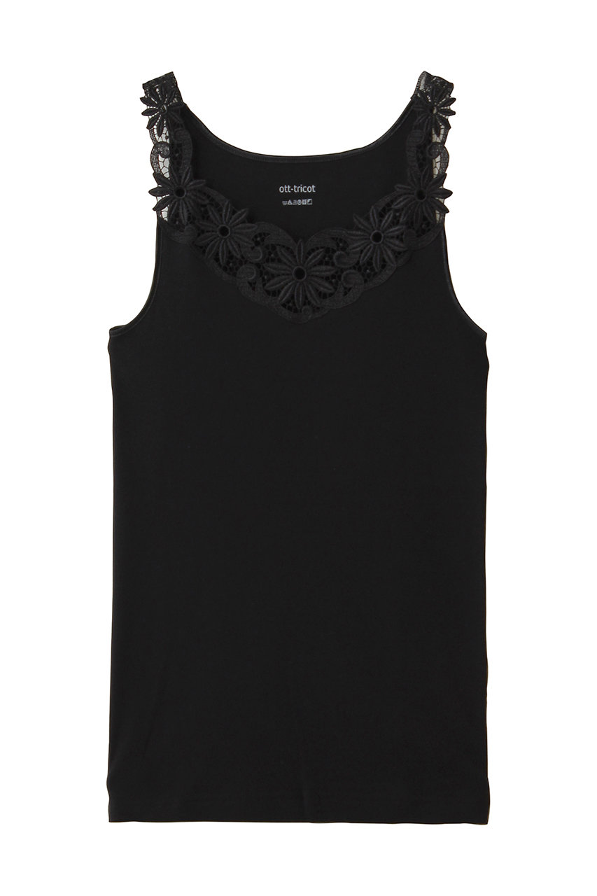ティアラ/TIARAの【Ott-tricot】レースタンクトップ(ブラック/A0144UTS122)