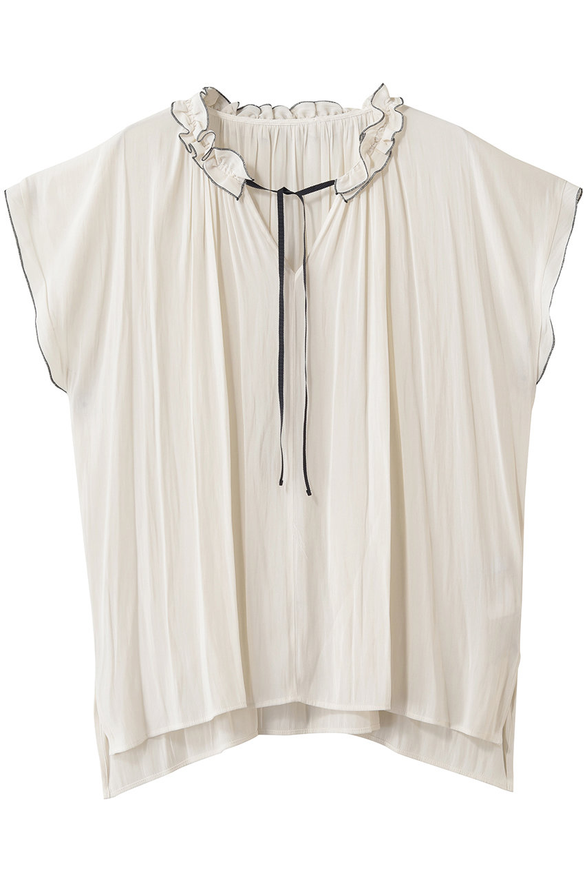 ティアラ/TIARAのバイカラーメローブラウス(ホワイト/A0151FB 551)