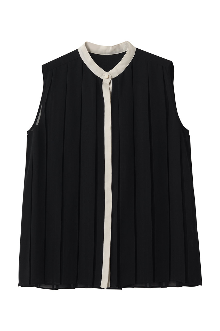 ティアラ/TIARAのバイカラープリーツトップス(ブラック/A0153FB 027)