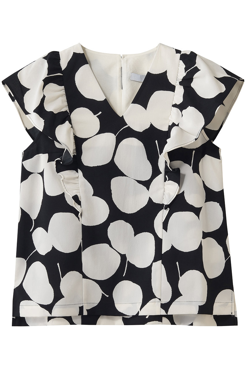 ティアラ/TIARAのリーフドットプリントブラウス(セットアップ可)(ブラック/A0153FB 151)