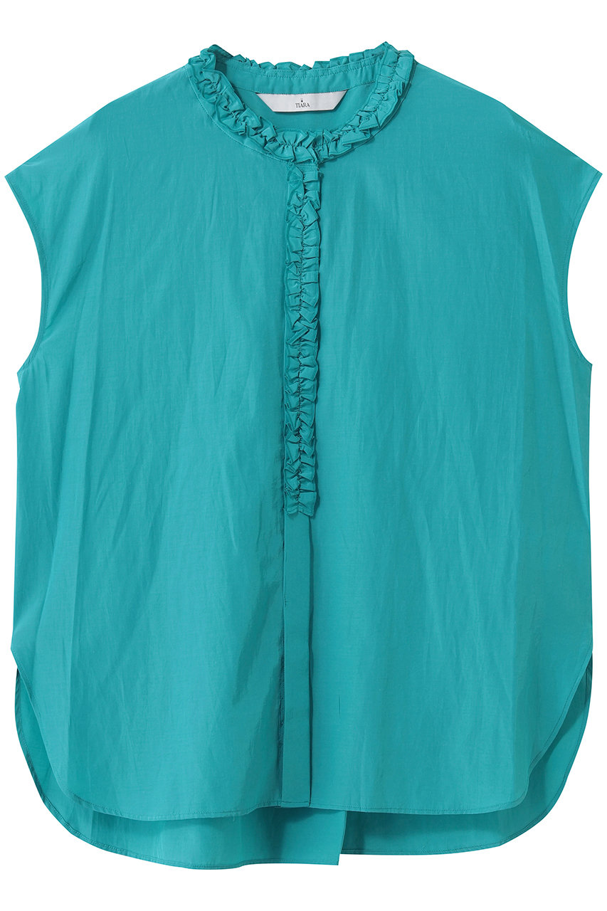ティアラ/TIARAのハイネックフリルブラウス(ターコイズ/A0153FB 153)