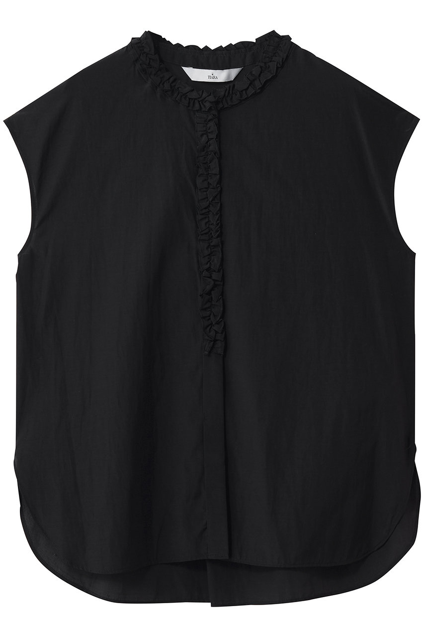 ティアラ/TIARAのハイネックフリルブラウス(ブラック/A0153FB 153)
