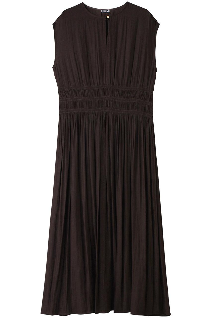 ティアラ/TIARAのシャーリングワンピース(キャメル/A0161FA 479)