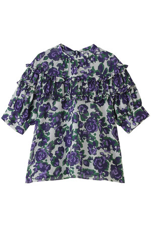 ティアラ/TIARAのオールドローズプリントヨークフリルブラウス(110400/110402)