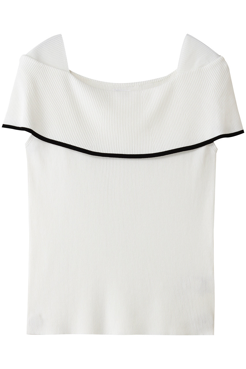 ティアラ/TIARAのオフショルダーリブニット(ホワイト/A0161KSW403)