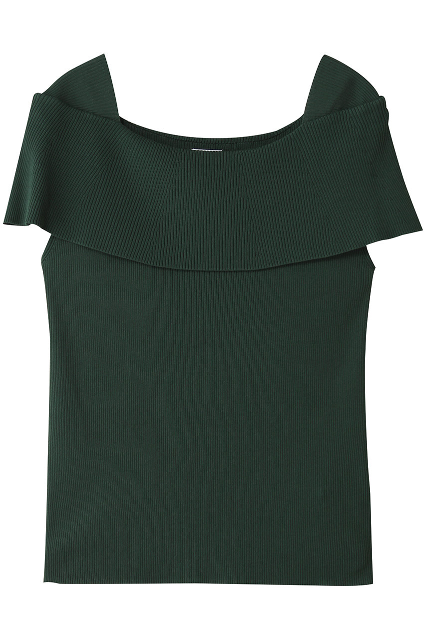 ティアラ/TIARAのオフショルダーリブニット(グリーン/A0161KSW403)