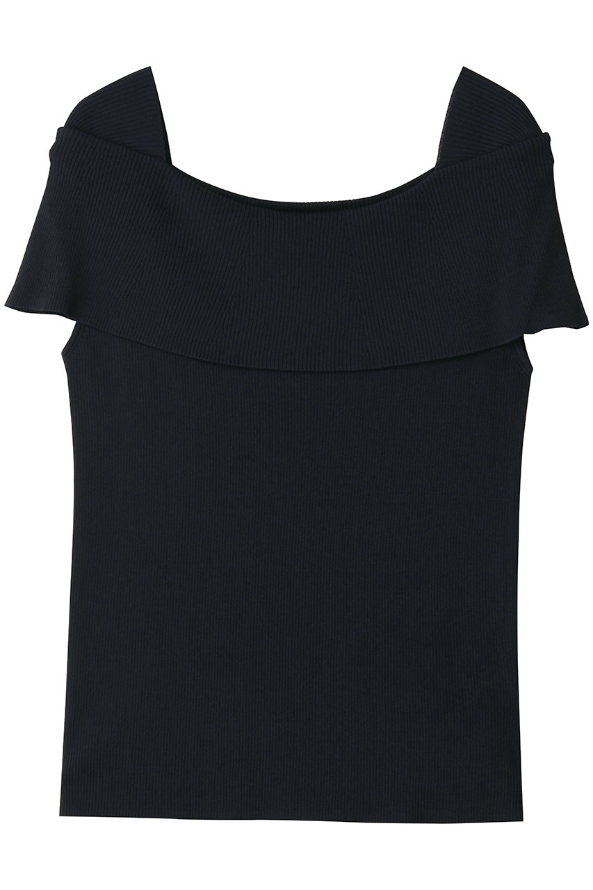 ティアラ/TIARAのオフショルダーリブニット(ネイビー/A0161KSW403)