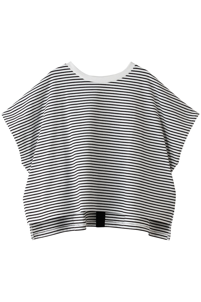 ティアラ/TIARAのバックリボンTシャツ(ホワイト×ブラック/A0161UTS451)