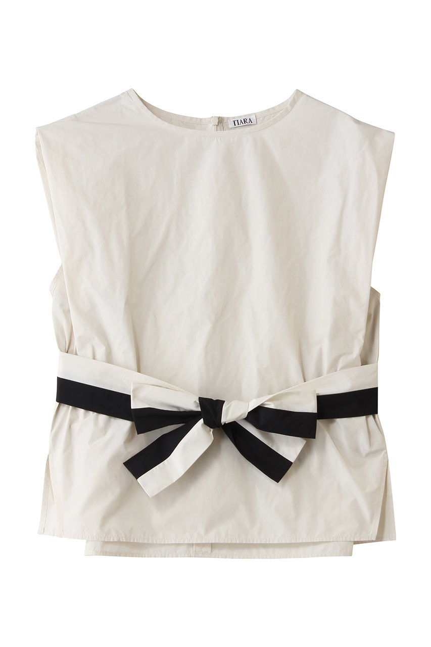 ティアラ/TIARAのリボンベルトブラウス(アイボリー/A0161FB 473)