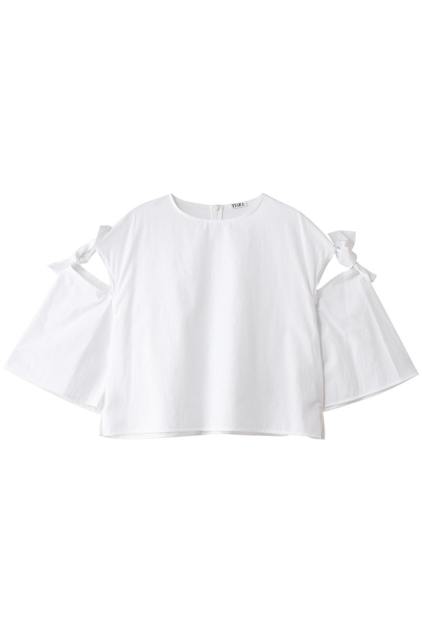 ティアラ/TIARAのリボントリミングブラウス(ホワイト/A0161FB 476)