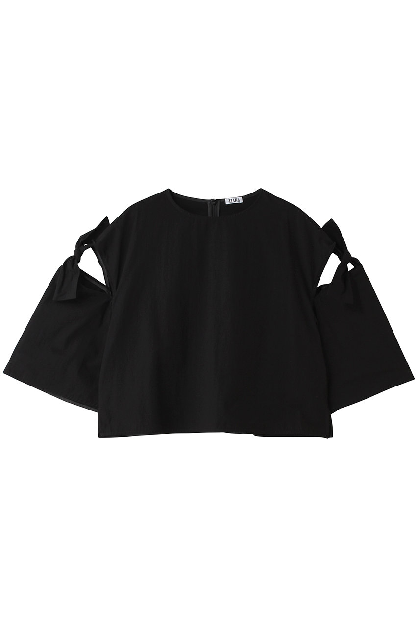 ティアラ/TIARAのリボントリミングブラウス(ブラック/A0161FB 476)