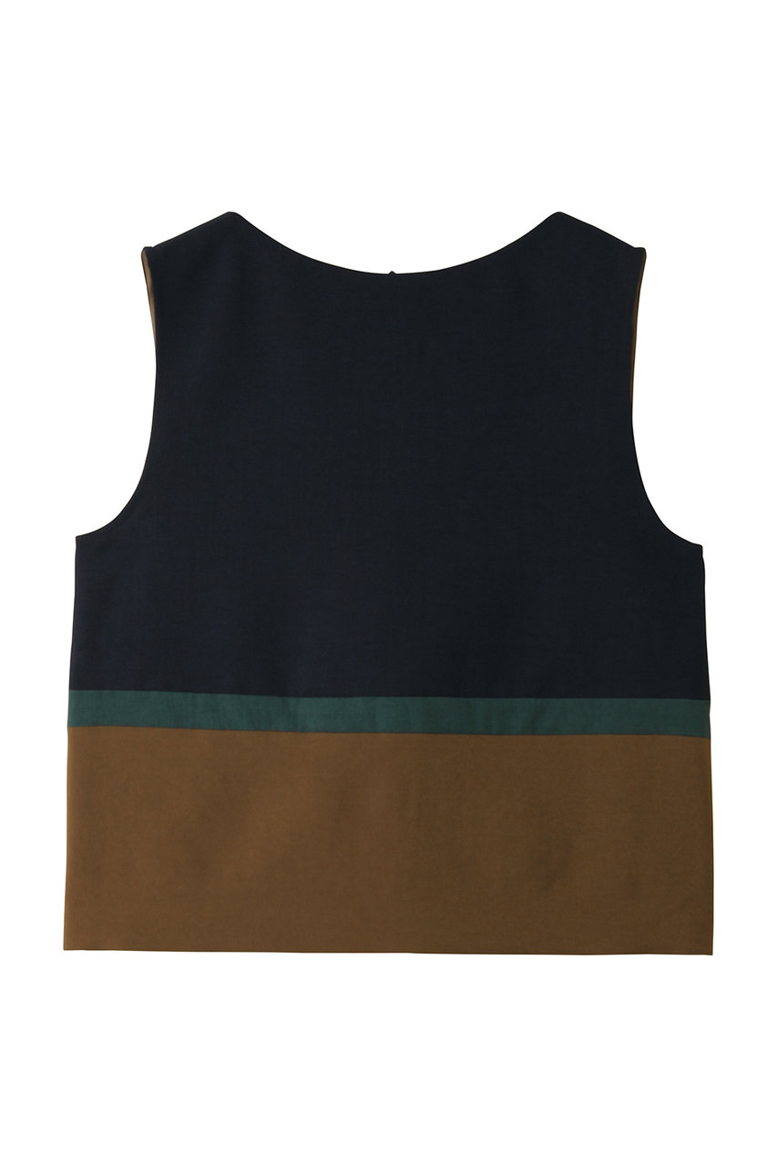 ティアラ/TIARAのカラーブロックブラウス(ネイビー/A0161FB 421)