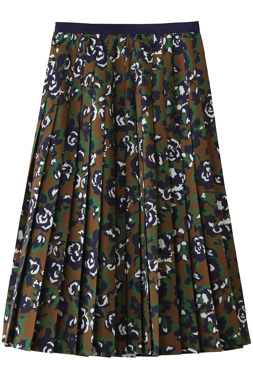 ティアラ/TIARAのオールドローズプリントプリーツスカート(ブラウン/A0161FS 493)