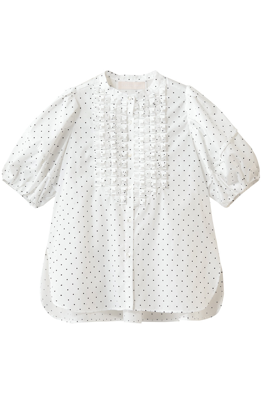 ティアラ/TIARAの《別注カラーあり》【MARILYN MOON】フロントフリルブラウス(ドット/A0162FB 255)