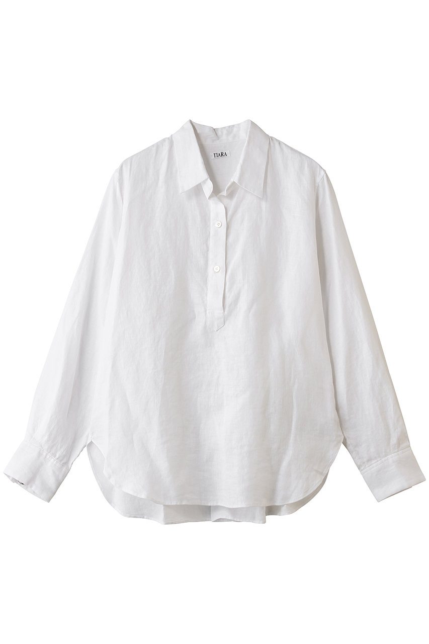ティアラ/TIARAのリネンブラウス(ホワイト/A0161FB 425)