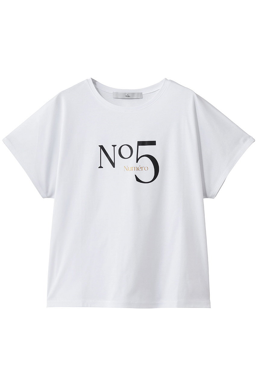 ティアラ/TIARAのNO.5ドルマンTシャツ(ホワイト/A0153UTS253)