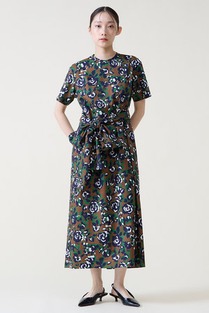 ティアラ/TIARAのオールドローズプリントリボンワンピース(110500/110503)