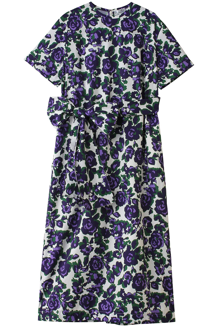 ティアラ/TIARAのオールドローズプリントリボンワンピース(オフ/A0161FA 494)