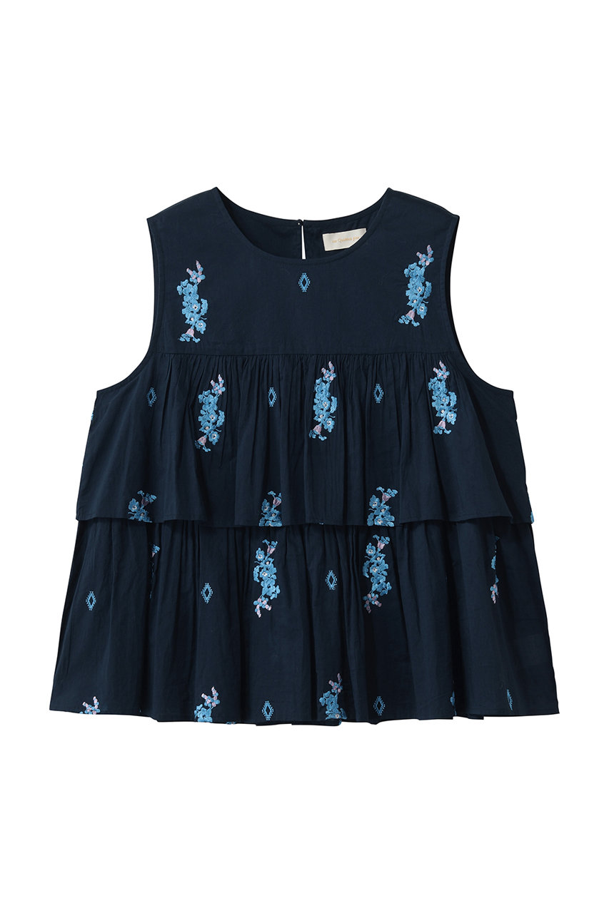 ティアラ/TIARAの【ne Quittez pas】別注フラワーノースリーブブラウス(ネイビー/A0162FB 211)