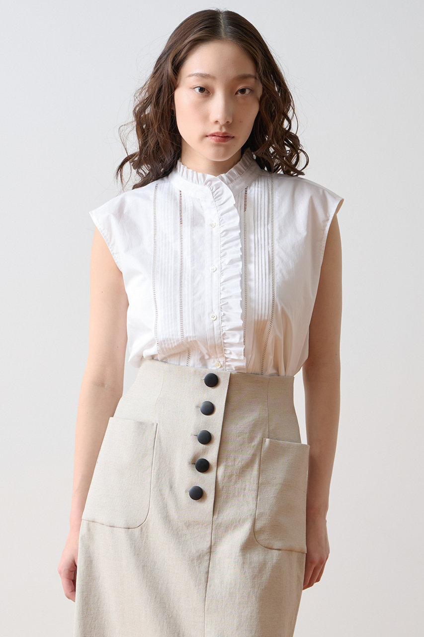 ティアラ/TIARAの【予約販売】ピンタックレースフリルブラウス(ホワイト/A0161FB 521)