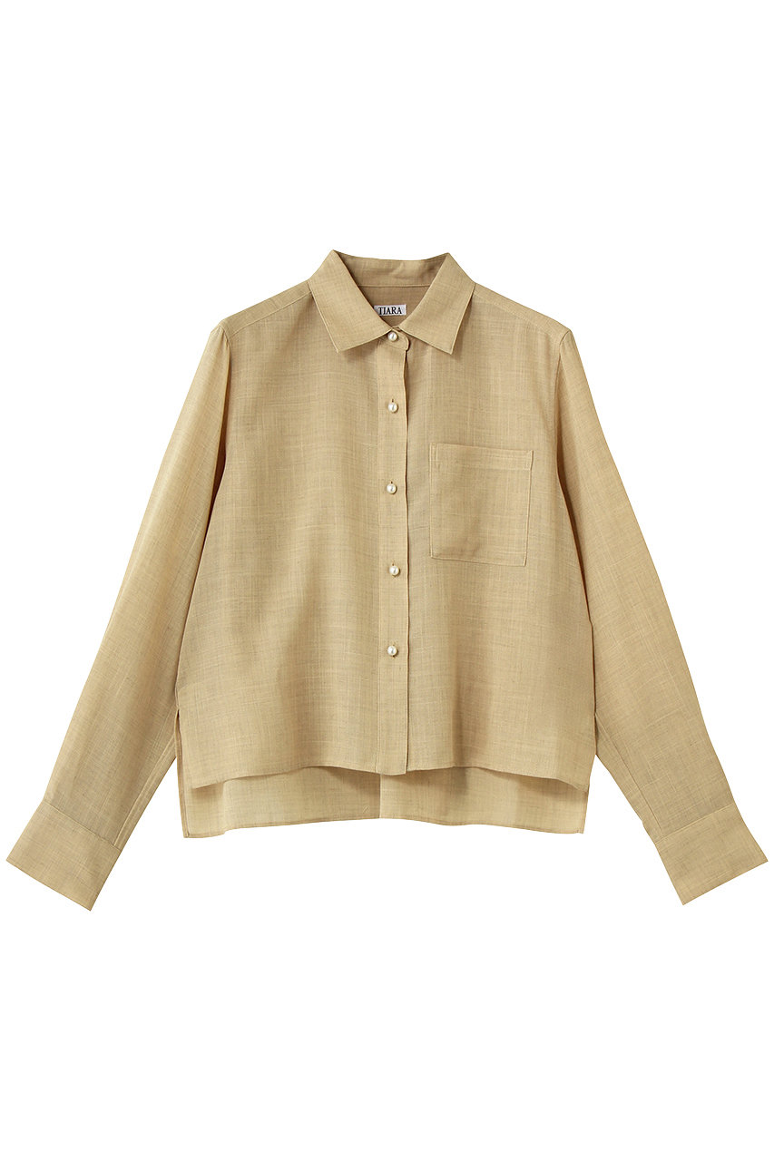 TIARA クロップドシャツ (イエロー, F) ティアラ ELLE SHOP