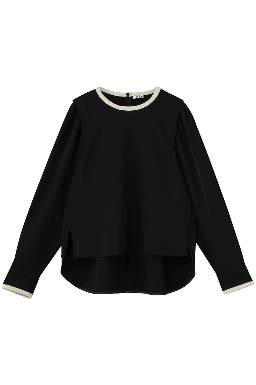 TIARA ショルダータックブラウス(セットアップ可) (ブラック, F) ティアラ ELLE SHOP