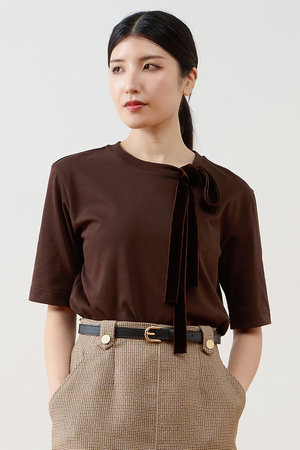 ティアラ/TIARAの【予約販売】リボンタイTシャツ(110100/110102)