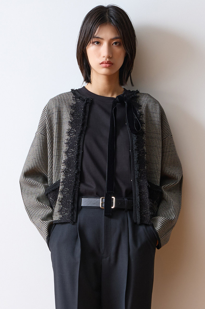 ティアラ/TIARAの【予約販売】リボンタイTシャツ(ブラック/A0163UTS378)