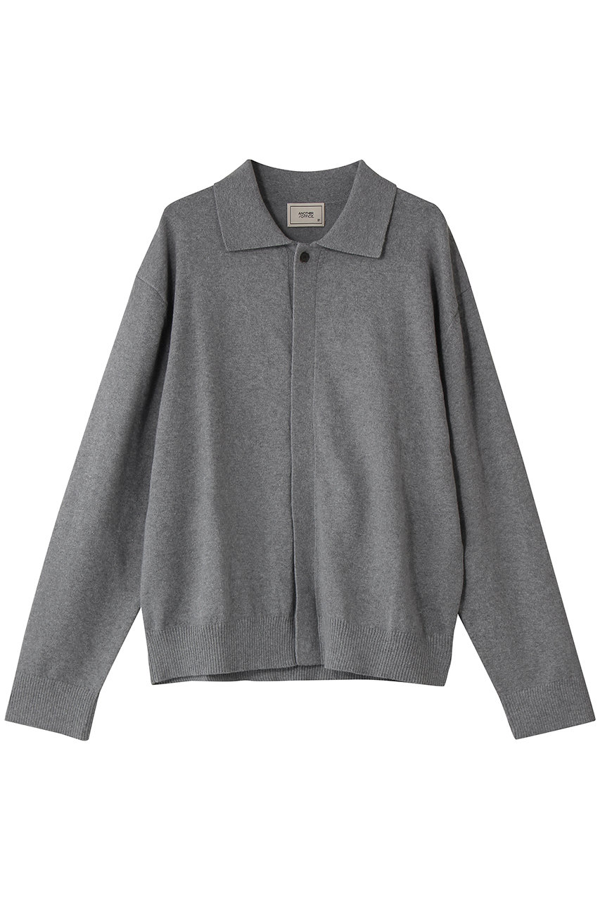 アナザーオフィス/ANOTHER OFFICEの【UNISEX】Hidden Button Collar Cardigan(HEATHER GRAY/AOFSKN006)