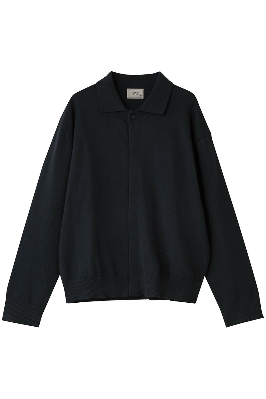 アナザーオフィス/ANOTHER OFFICEの【UNISEX】Hidden Button Collar Cardigan(MIDNIGHT/AOFSKN006)