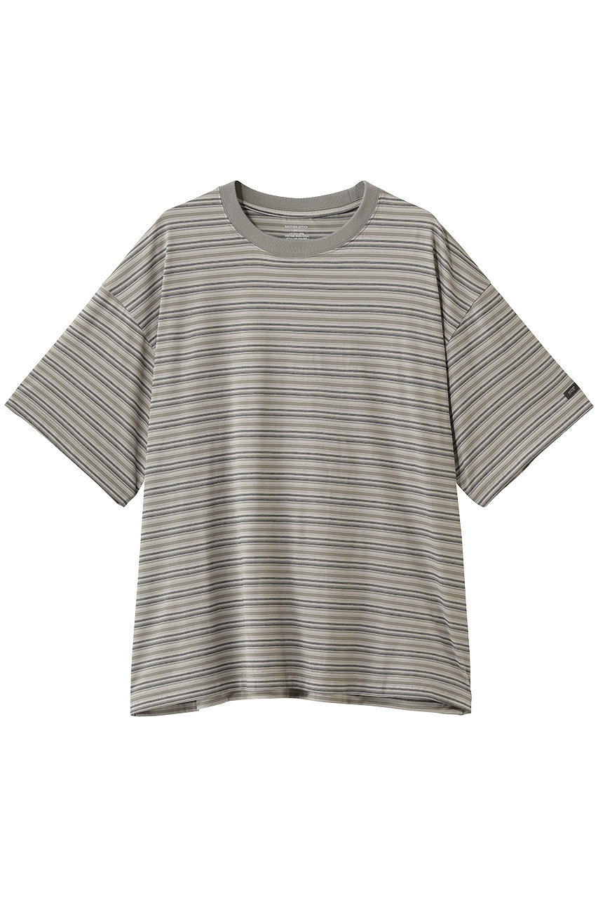 アナザーオフィス/ANOTHER OFFICEの【UNISEX】Zephyr Stripe Short Sleeve TEE(LIGHT KHAKI/AOFSTS018)