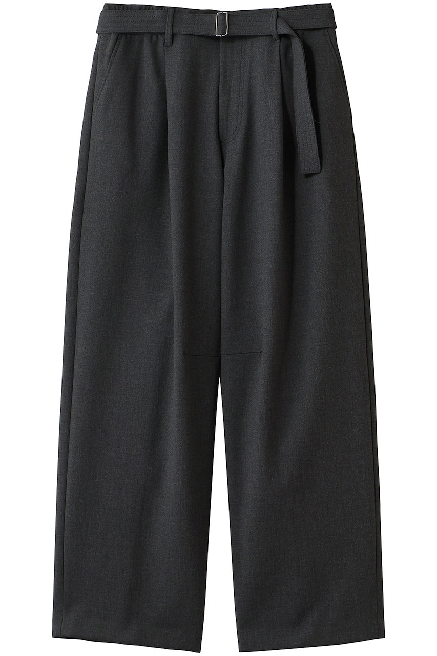 ANOTHER OFFICE Structure Curved Slacks (HEATHER CHARCOAL, 3) アナザーオフィス ELLE SHOP