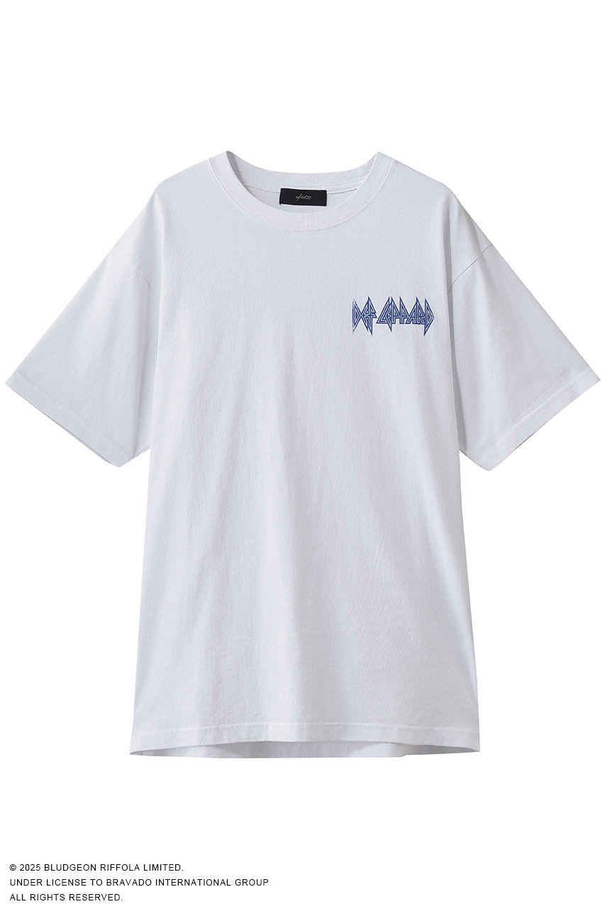 ユーミュージック/U/MUSICの【UNISEX】Def Leppard Bulldog Union Jack SS Tシャツ(ホワイト/UIZZ-21653)