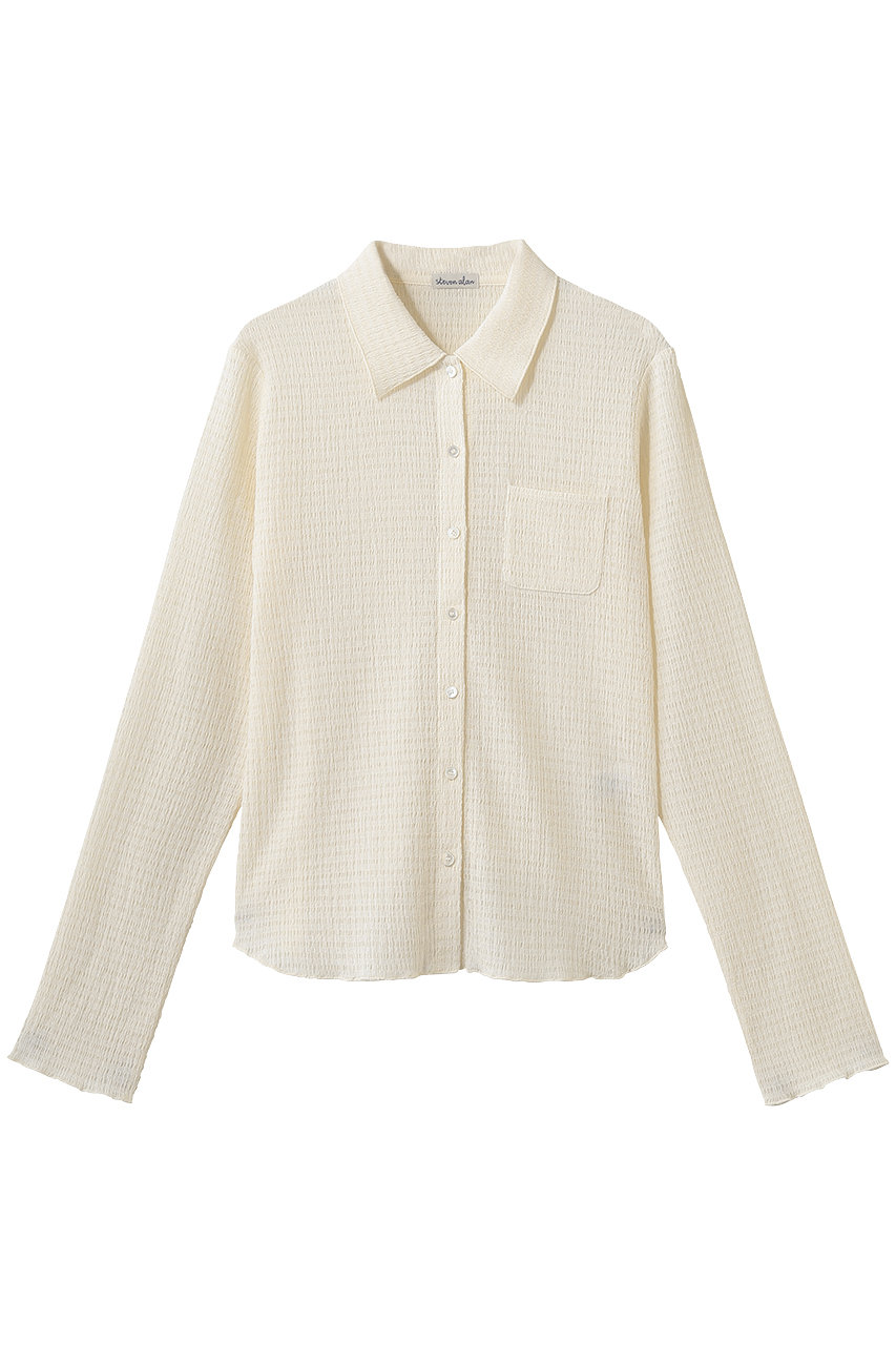 スティーブン アラン/Steven Alanのクレープ シャツ カーディガン(オフホワイト/8227-1-000001)