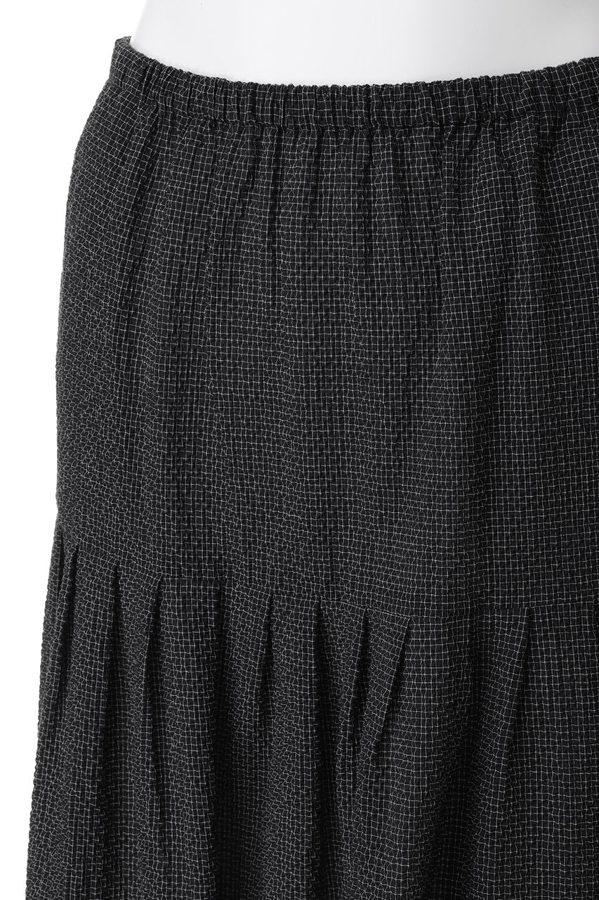 ＜Steven Alan＞コットン サッカー タック ロング スカート 黒 Steven Alan(スティーブン アラン)｜コットン サッカー タック ロング