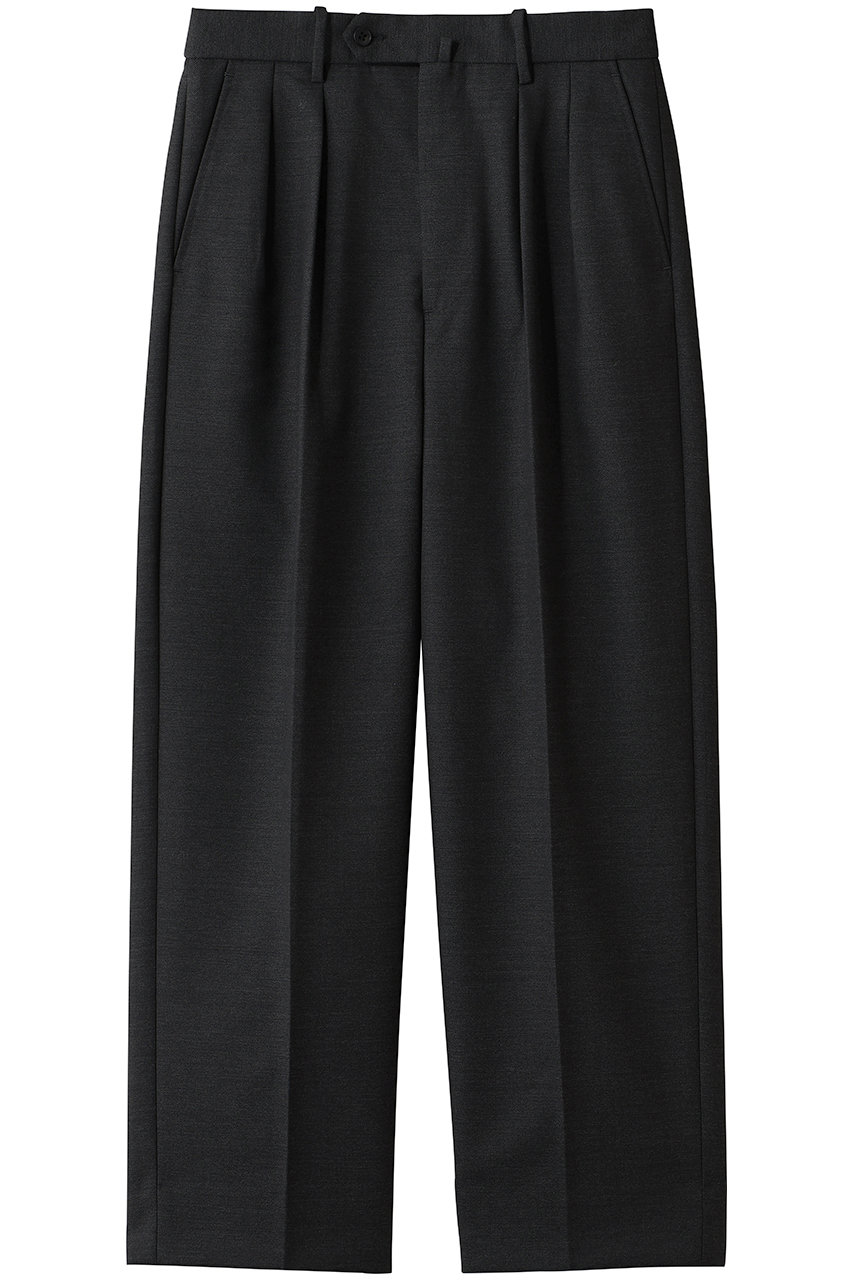 Steven Alan 【MEN】マットピケ イン ツープリーツ ドレス トラウザーズ II (ダークグレー, M) スティーブン アラン ELLE SHOP
