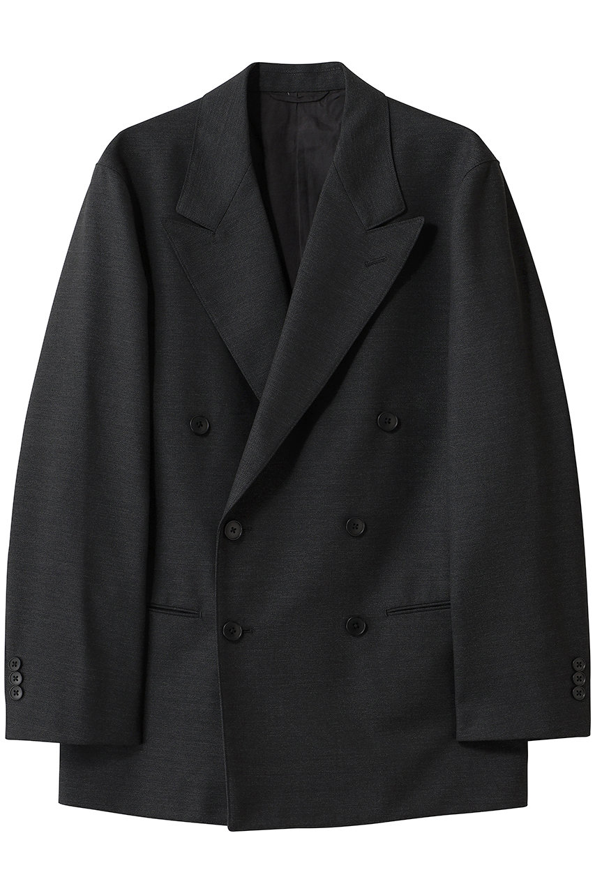 Steven Alan 【MEN】マットピケ ダブルブレステッド 6B ジャケット (ダークグレー, M) スティーブン アラン ELLE SHOP