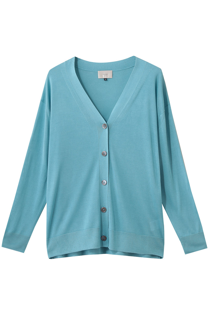 オスロー/OSLOWのマルベリーシルクカーディガン(ピーコックブルー/4809-201261)