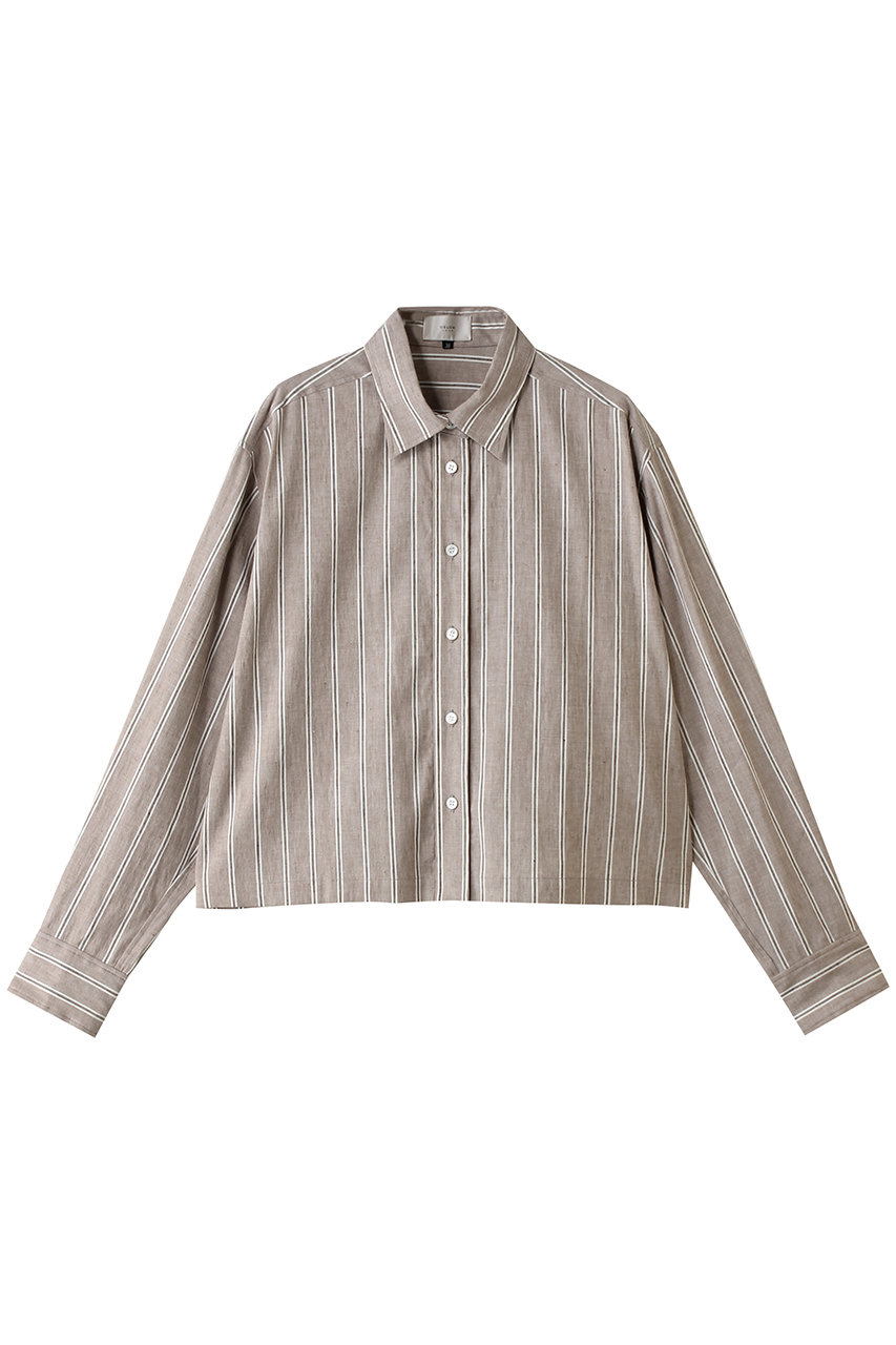 オスロー/OSLOWの先染めストライプシャツ(ブラウン/4804-140261)