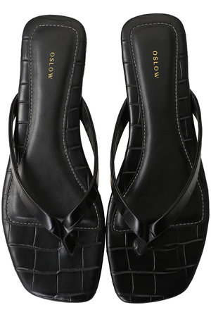 オスロー/OSLOWの牛革型押しトングサンダル(130200/130201)